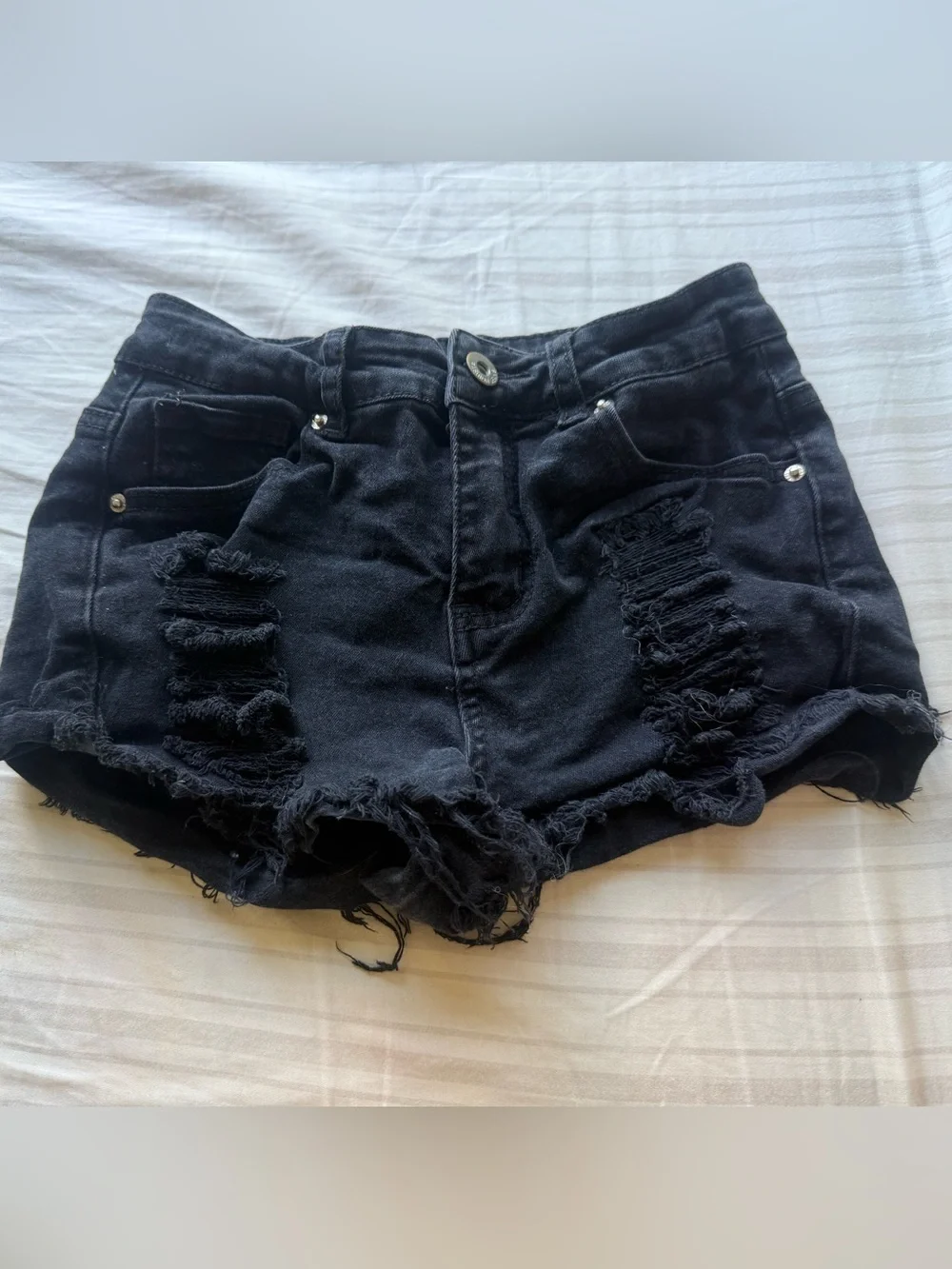 Black Denim Shorts